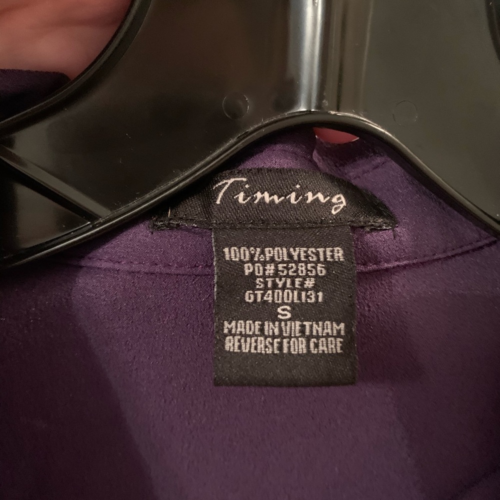 Purple, Collared, Button-Down With Gold Buttons - image 4
